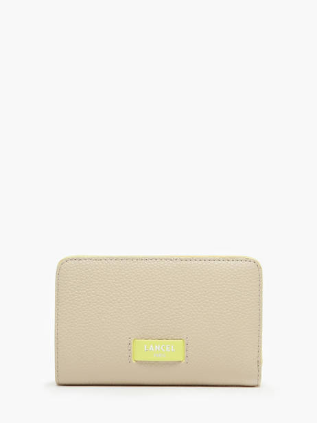 Leather Ninon Bicolore Wallet Lancel Beige ninon A12846