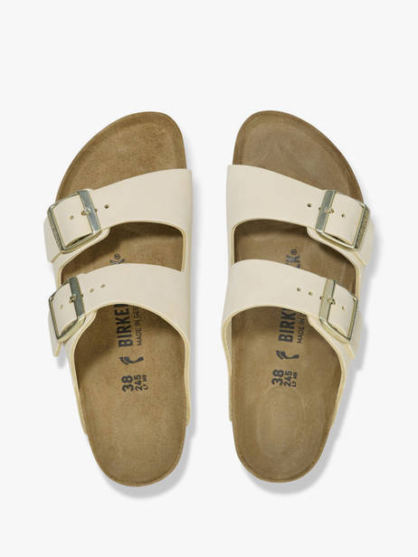 Slippers Arizona Big Buckle In Leather Birkenstock Beige women 1026585 other view 1