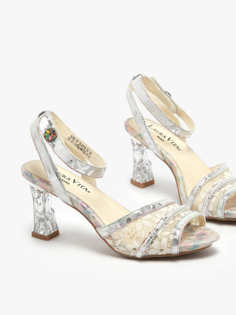 Sandales à Talon En Cuir Laura vita Blanc accessoires NINO07 vue secondaire 1
