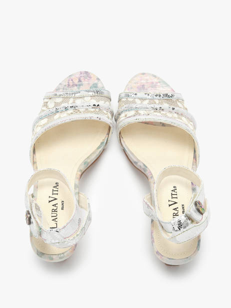 Sandales à Talon En Cuir Laura vita Blanc accessoires NINO07 vue secondaire 4