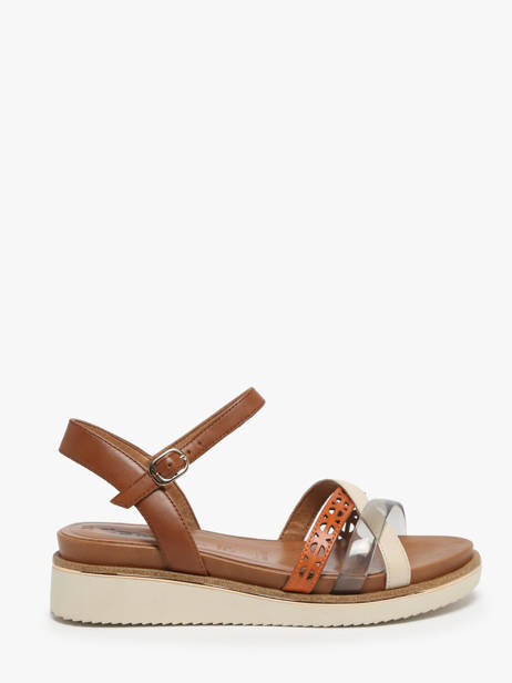 Sandals In Leather Tamaris Brown women 42