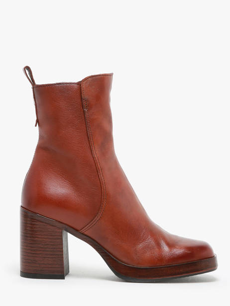 Heeled Boots In Leather Mjus Brown women P96212