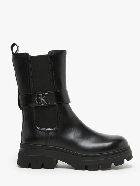 Bottines En Cuir Calvin klein jeans Noir accessoires 14950GT