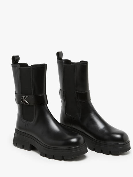 Bottines En Cuir Calvin klein jeans Noir accessoires 14950GT vue secondaire 2