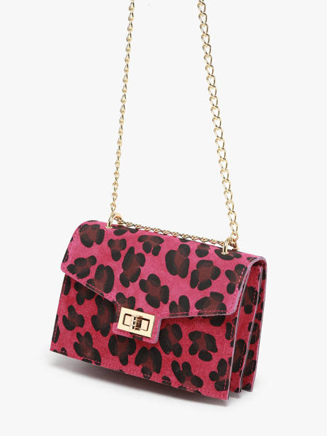 Shoulder Bag Velvet Leopardo Leather Milano Pink velvet leopardo VL21121 other view 2