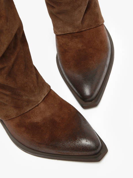 Bottes à Talon Stivali Tubo En Cuir Metisse Marron accessoires Bottes Texan en daim vue secondaire 3