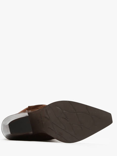 Bottes à Talon Stivali Tubo En Cuir Metisse Marron accessoires Bottes Texan en daim vue secondaire 5