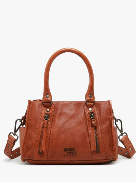 Shoulder Bag Barcelone Leather Basilic pepper Brown barcelone BBAC03