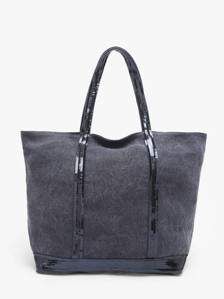 Zipped Linen Tote Bag Le Cabas Sequins Vanessa bruno Blue cabas lin 31V40409