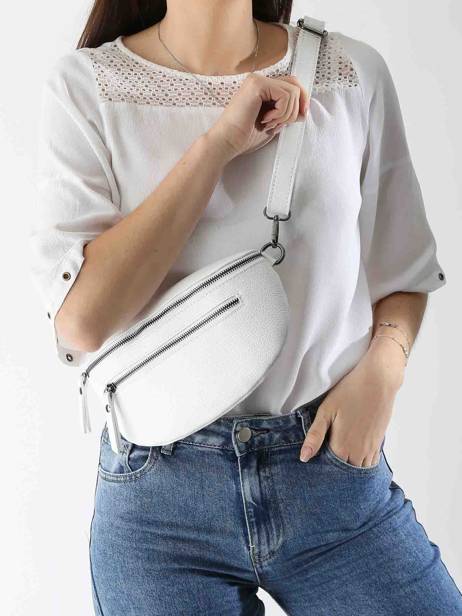 Leather Caviar Belt Bag Milano White caviar CA23111 other view 1