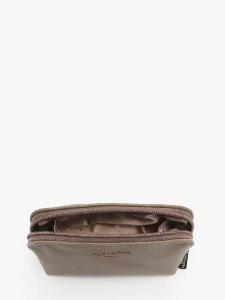 Coin Purse Leather Hexagona Brown confort 467389 other view 1