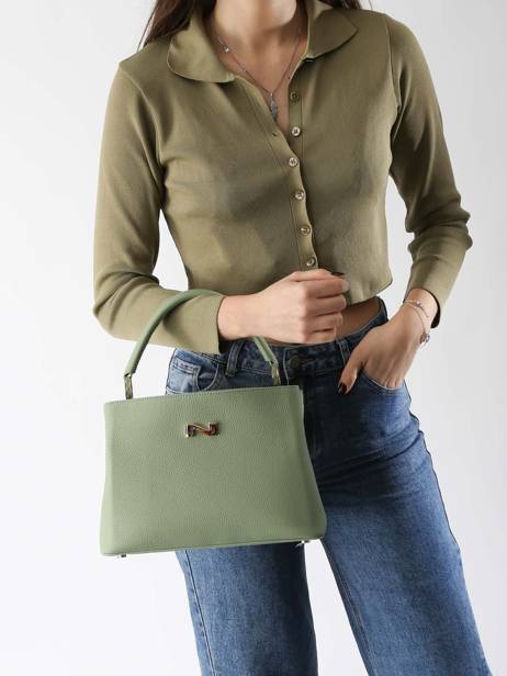 Leather Magnolia Top-handle Bag Nathan baume Green eden 3 other view 1