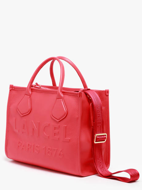 Cabas Zippé M Jour Cuir Lancel Rouge jour A12996 vue secondaire 2