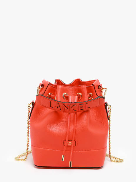 Small Leather Bucket Bag Ninon Lancel Orange ninon A10922