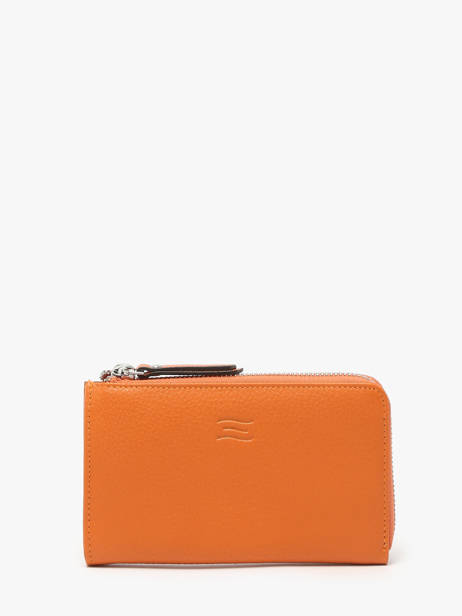 Leather Caviar Wallet Crinkles Orange caviar 14304