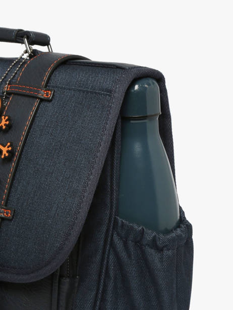 Cartable Enfant 3 Compartiments Cameleon Bleu vintage urban CA41 vue secondaire 5