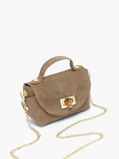Crossbody Bag Velvet Leather Milano Brown velvet VE24117 other view 1
