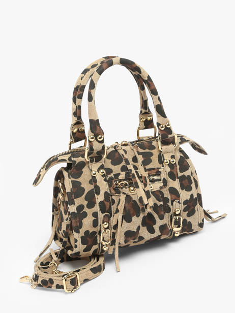Sac Bandoulière Velvet Leopardo Cuir Milano Beige velvet leopardo VL24093 vue secondaire 1