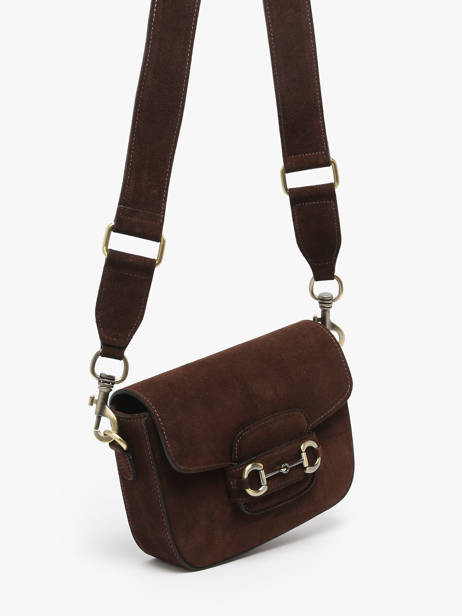 Shoulder Bag Velvet Leather Milano Brown velvet VE260611 other view 1