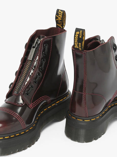 Bottines Sinclair En Cuir Dr martens Rouge accessoires 25233600 vue secondaire 2
