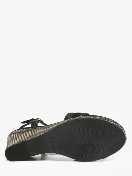 Sandales Talon Compensé En Cuir Tamaris Noir accessoires 44 vue secondaire 4