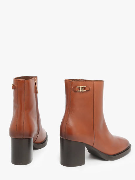Bottines à Talon En Cuir Tommy hilfiger Marron accessoires 8864GOC vue secondaire 2