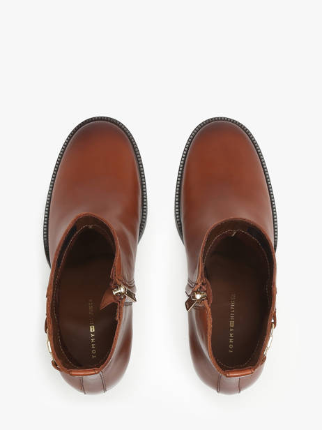 Bottines à Talon En Cuir Tommy hilfiger Marron accessoires 8864GOC vue secondaire 3