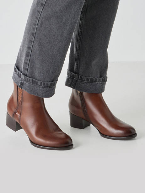 Bottines à Talon En Cuir Tamaris Marron accessoires 45 vue secondaire 1