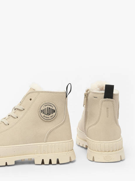 Bottines En Cuir Palladium Beige women 74353210 vue secondaire 3