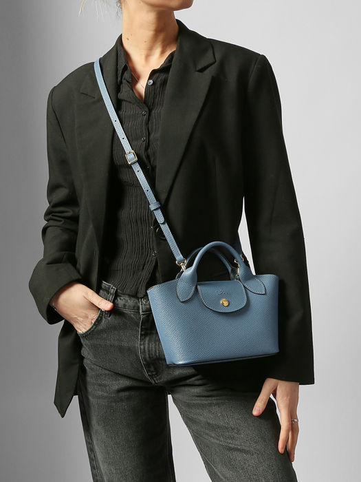 Longchamp Epure Sacs porté travers Bleu