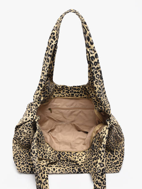 Sac Porté épaule Leopard Coton Miniprix Beige leopard L vue secondaire 2