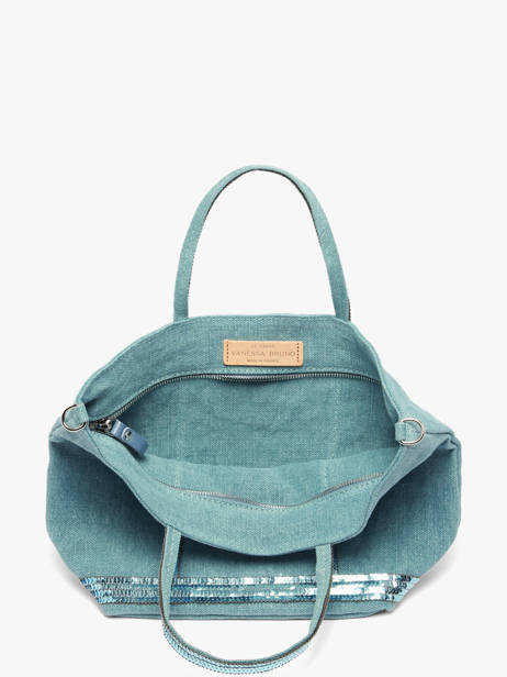 Petit Cabas Zippé Lin Et Paillettes Vanessa bruno Bleu cabas lin 31V40435 vue secondaire 3