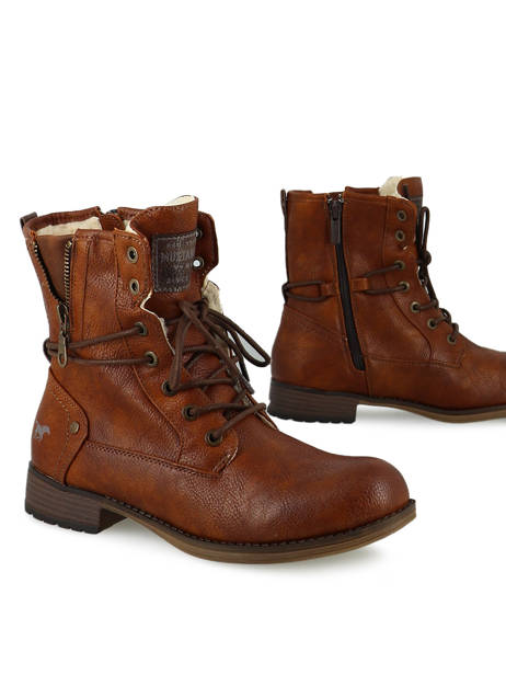 Leather Lace-up Boots Mustang Brown women 1139630 other view 3