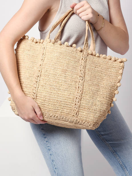 Raffia Shoulder Bag Le Cabas Pompoms Vanessa bruno Beige cabas raphia 75V40414 other view 1