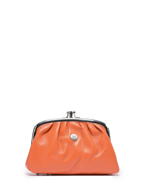 Coin Purse Leather Hexagona Orange coconut E77271