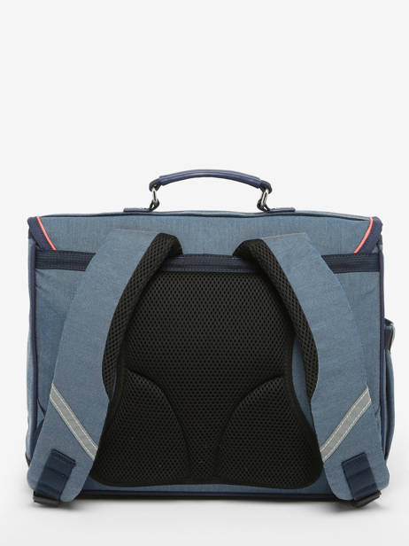 2-compartment Satchel Caramel et cie Blue fier GA other view 4
