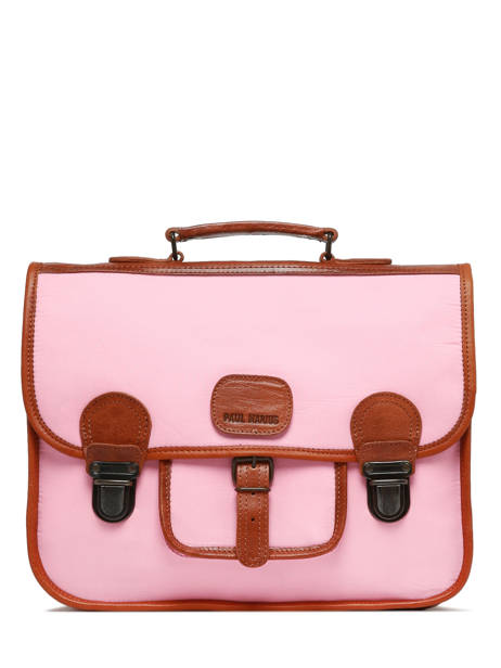 Leather L'écolier School Satchel Paul marius Pink ecolier CARTAECO other view 1